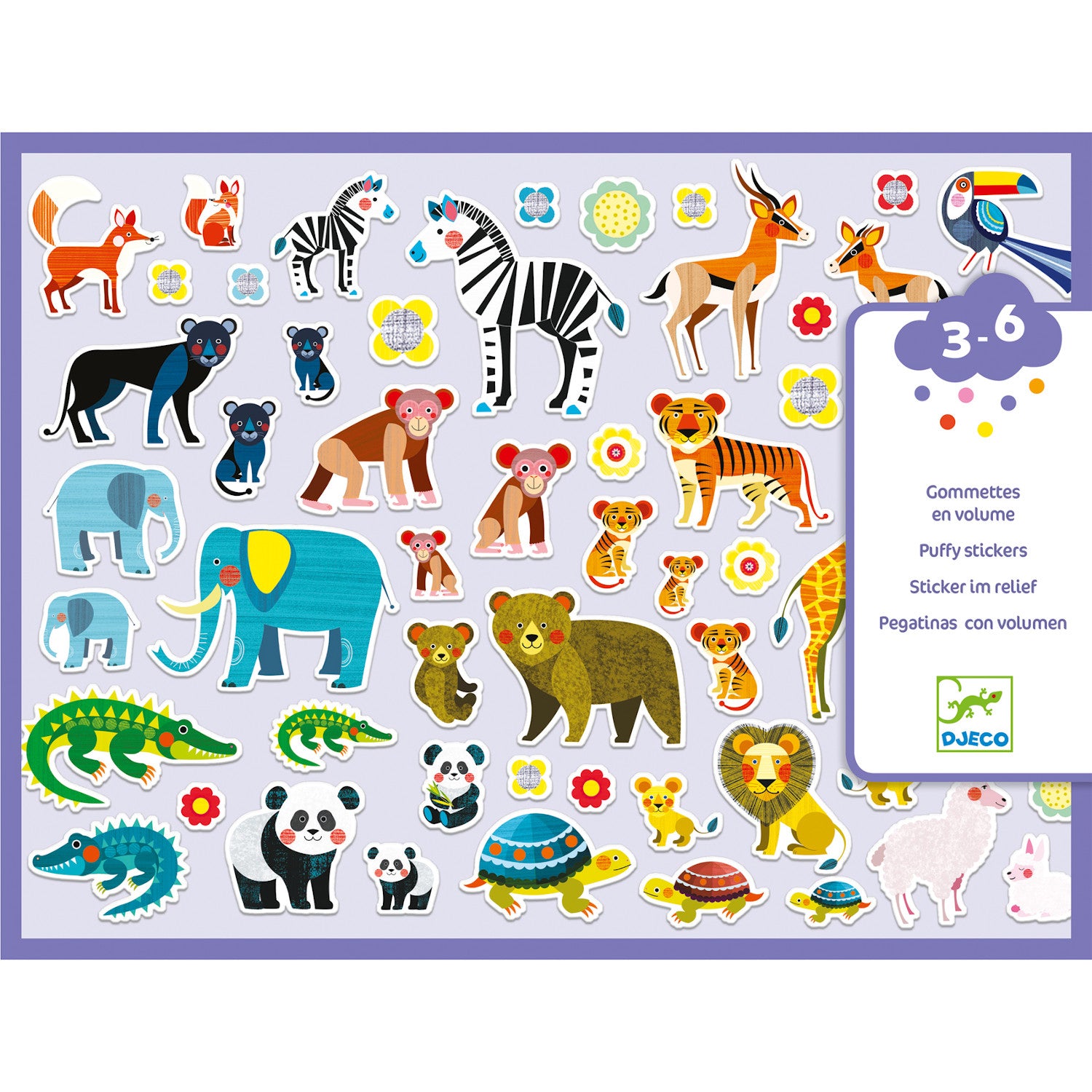 Djeco Puffy Stickers -Mothers and Babies