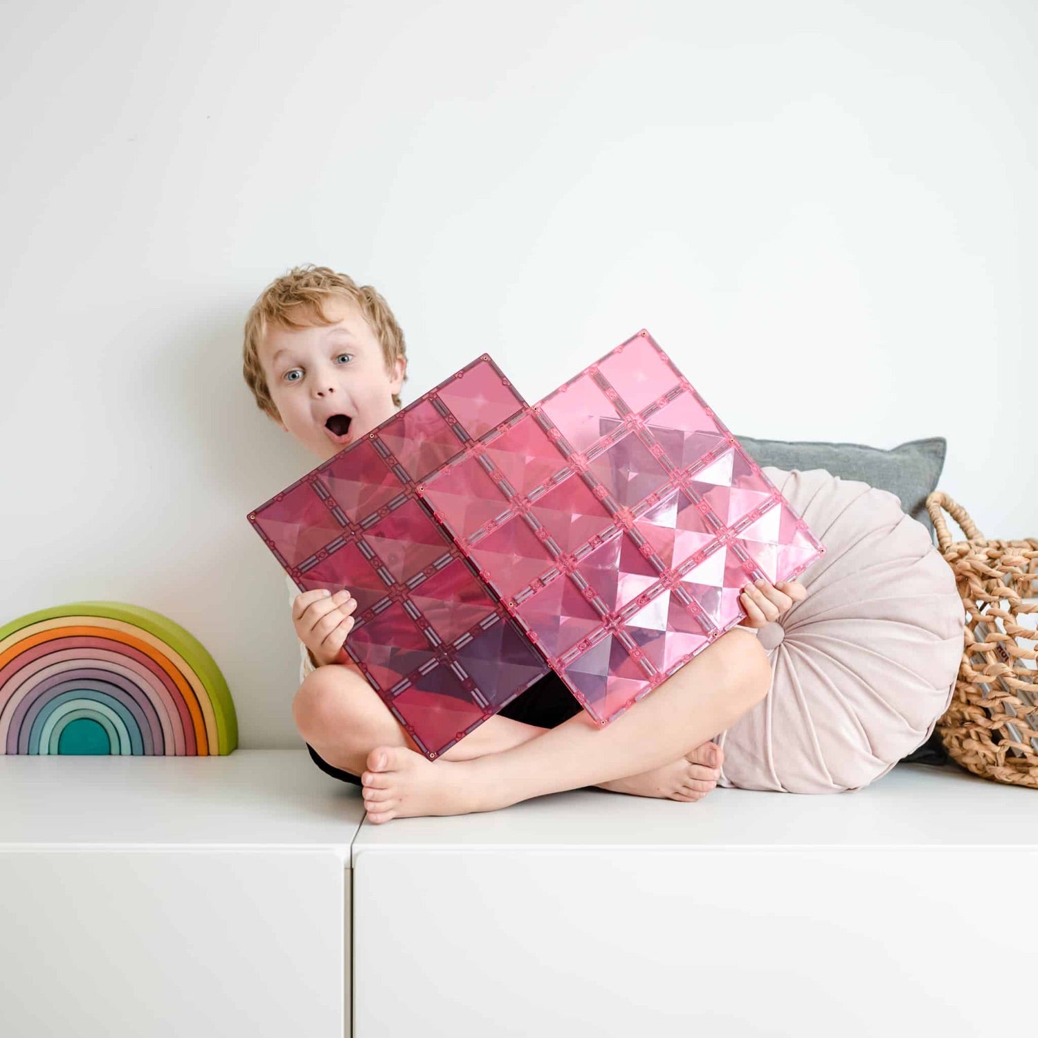Connetix Tiles Base Plate Pack Pink Berry 2 Piece