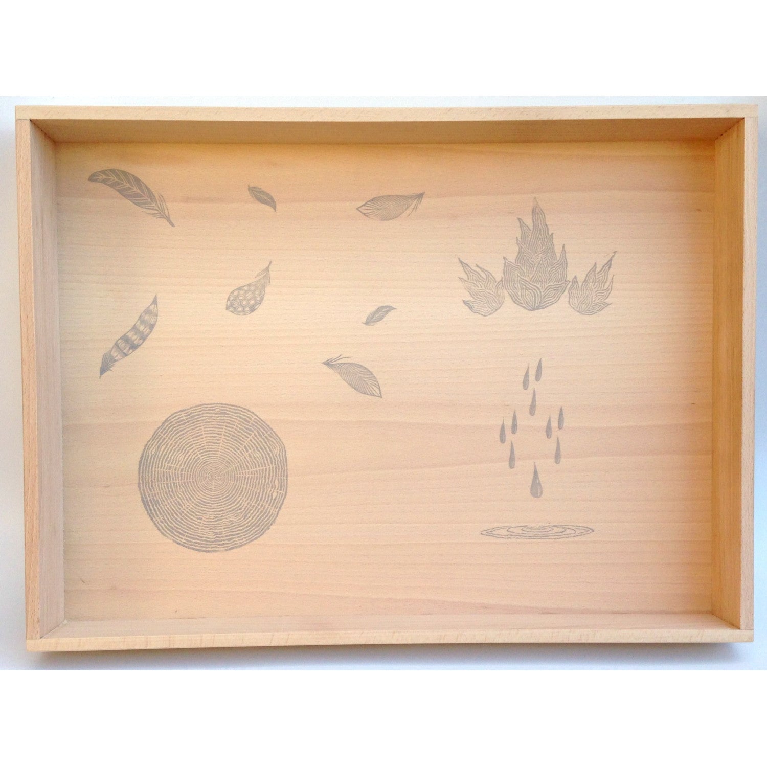 wooden tray for imaginative play for children add tactile items to create a sensory area