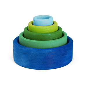 Grimm’s Stacking Bowls – Ocean Blue Outside