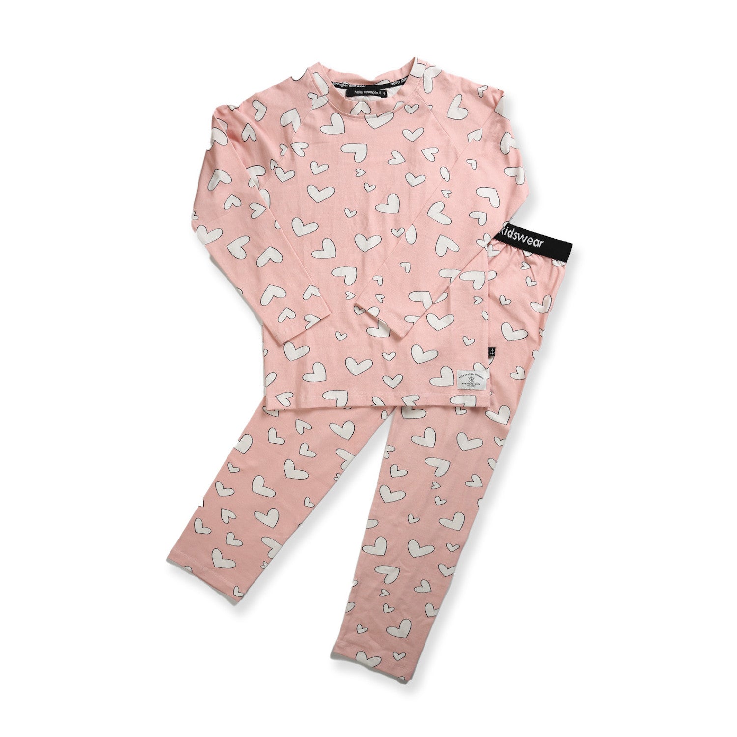 Hello Stranger Hearts Winter PJs Pink