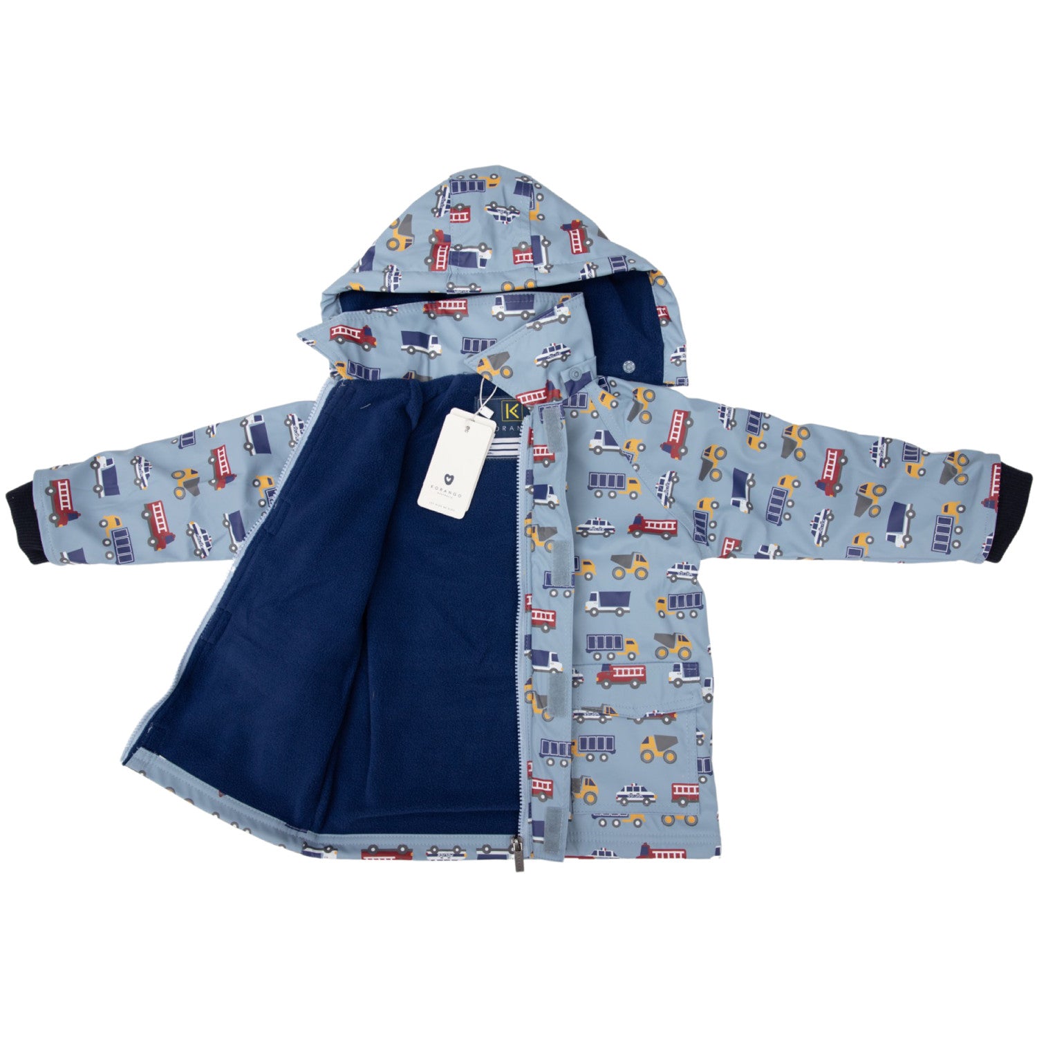 Korango Raincoat Car & Trucks Dusty Blue
