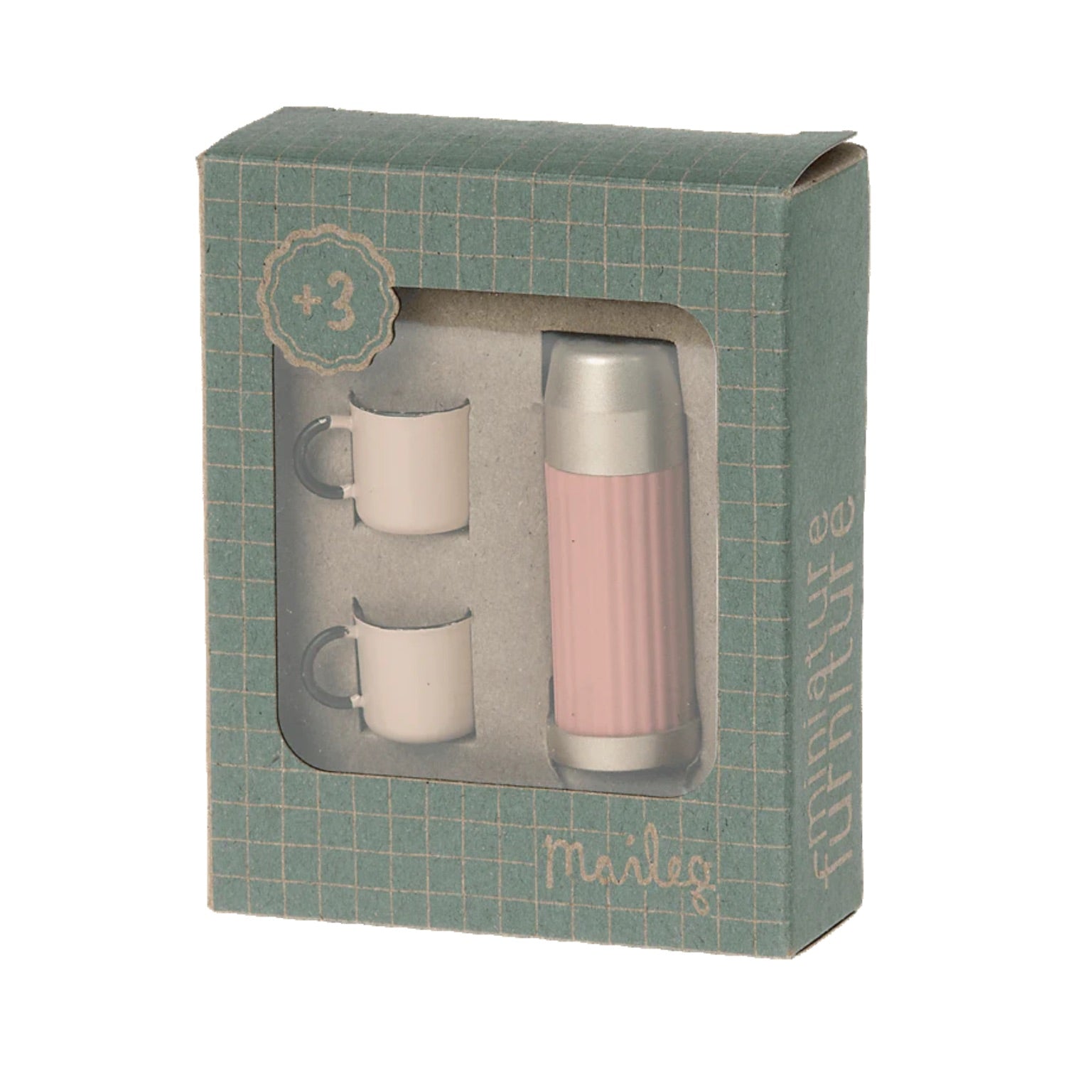 Maileg Thermos and Cups Soft Coral