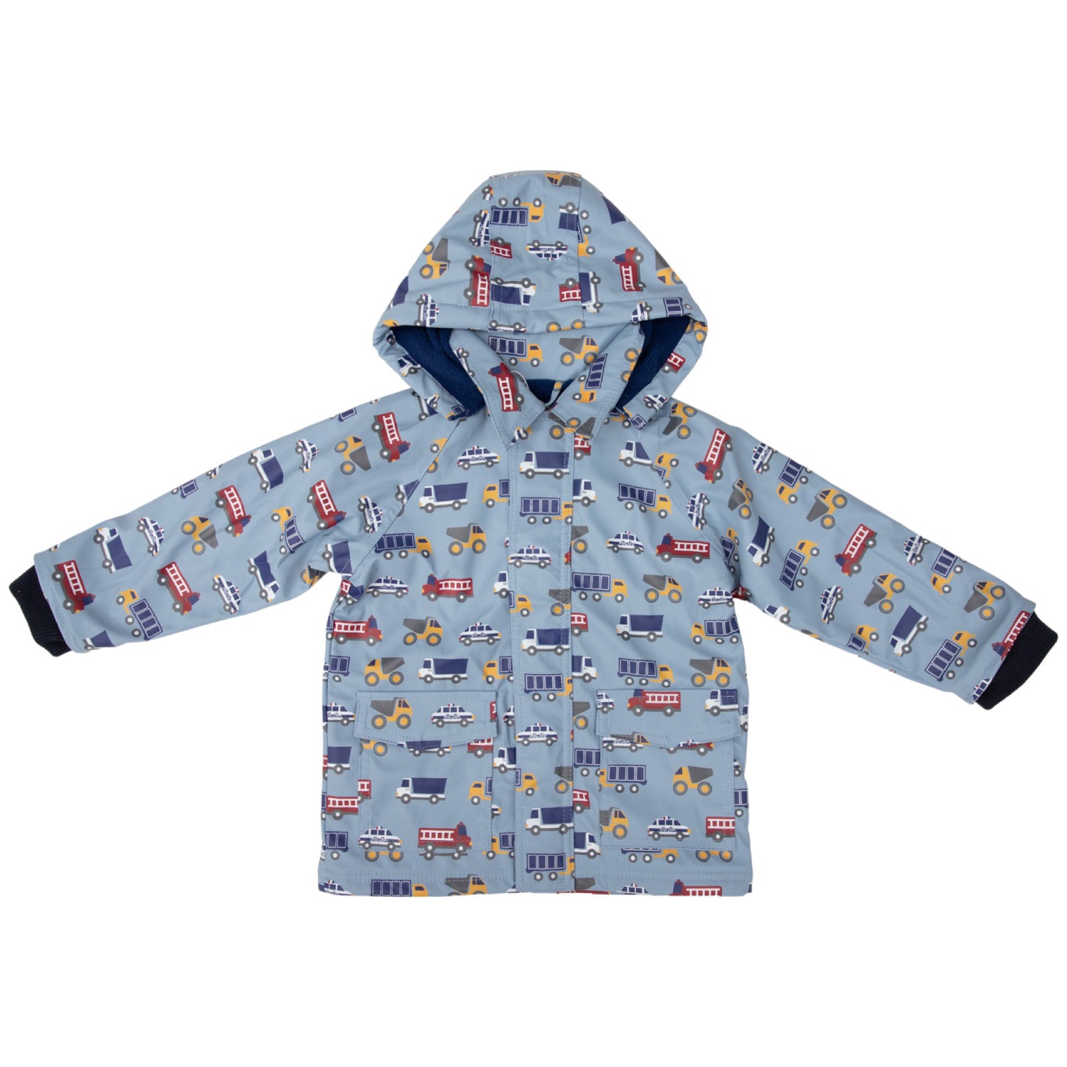 Korango Raincoat Car & Trucks Dusty Blue