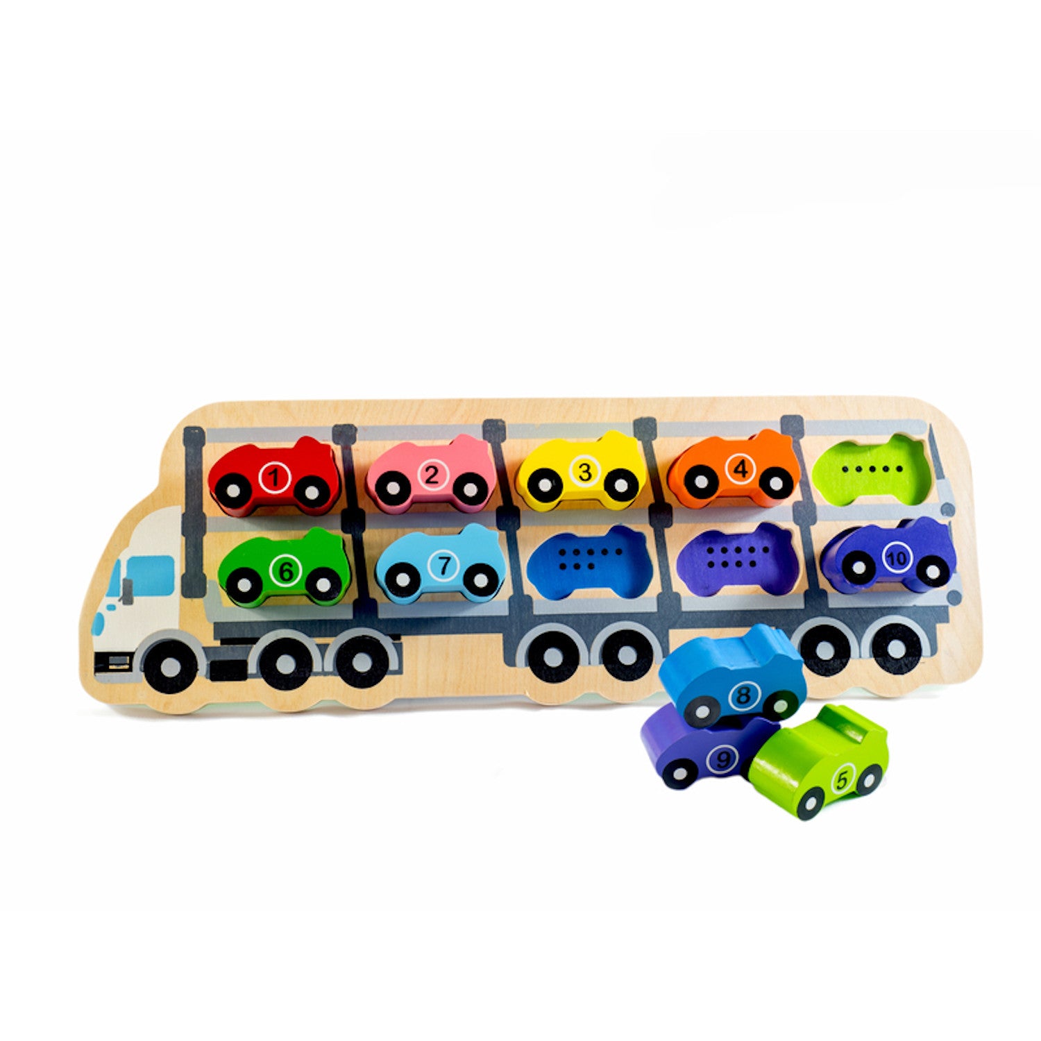 Chunky Wooden Puzzle 1-10 Car