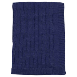 Korango | Cable Knit Blanket | Navy