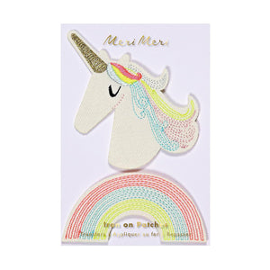 Meri Meri Iron On Patches Unicorn and Rainbow