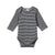 Nature Baby long sleeve body suit navy cream stripe front view