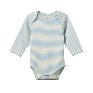 Nature Baby Bodysuit Long Sleeve - Pond Stripe