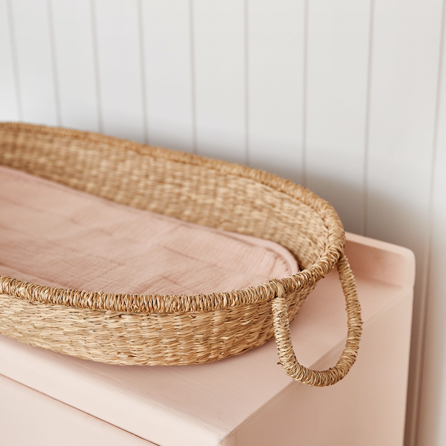 Olli Ella Baby Change Basket Quilted Liner Luxe Rose