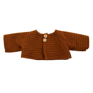 Olli Ella Dinkum Dolls Clothes Cardigan Chestnut