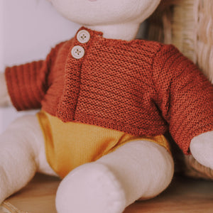 Olli Ella Dinkum Dolls Clothes Cardigan Chestnut