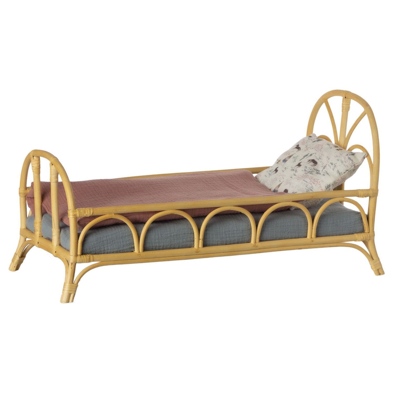 Rattan Cane Dolls Bed