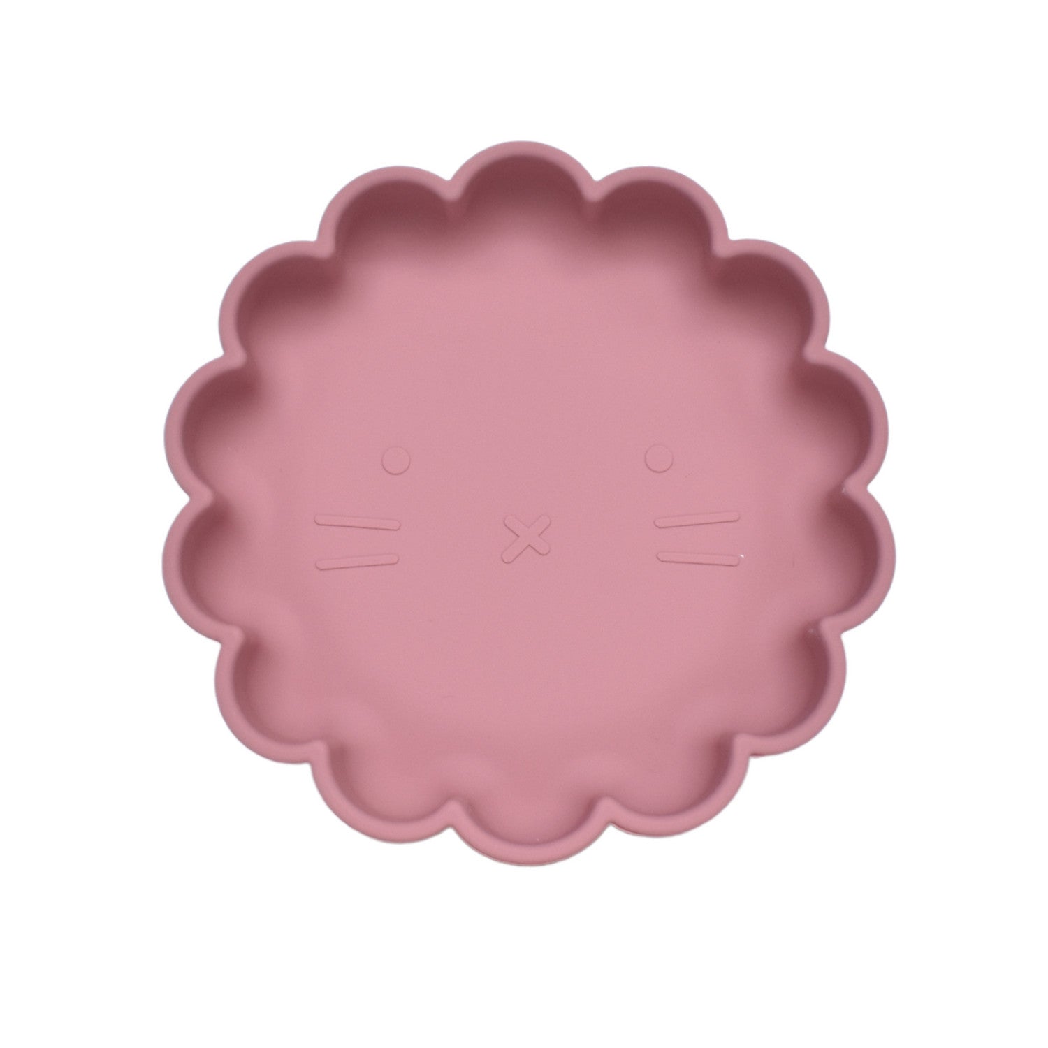 Petite Eats Lion Plate Dusky Rose