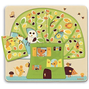 Djeco Puzzle 3 Layer Wooden Puzzle Treehouse