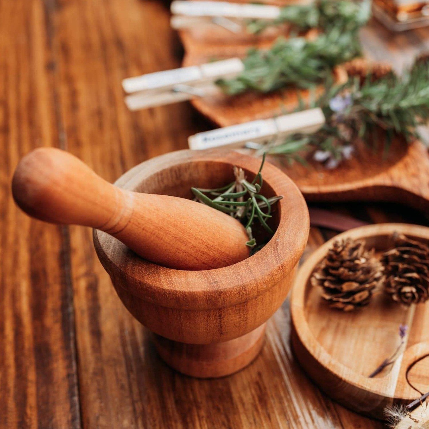 Qtoys Wooden Pestle and Mortar