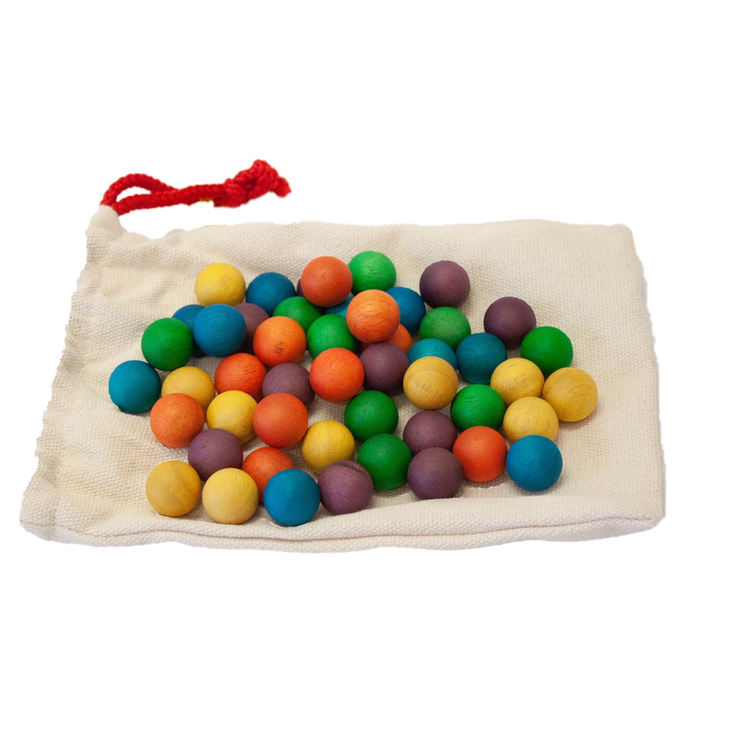 Wooden Balls Coloured 50pc