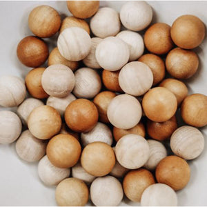 Qtoys Wooden Balls 50 pieces in Two Natural Tones