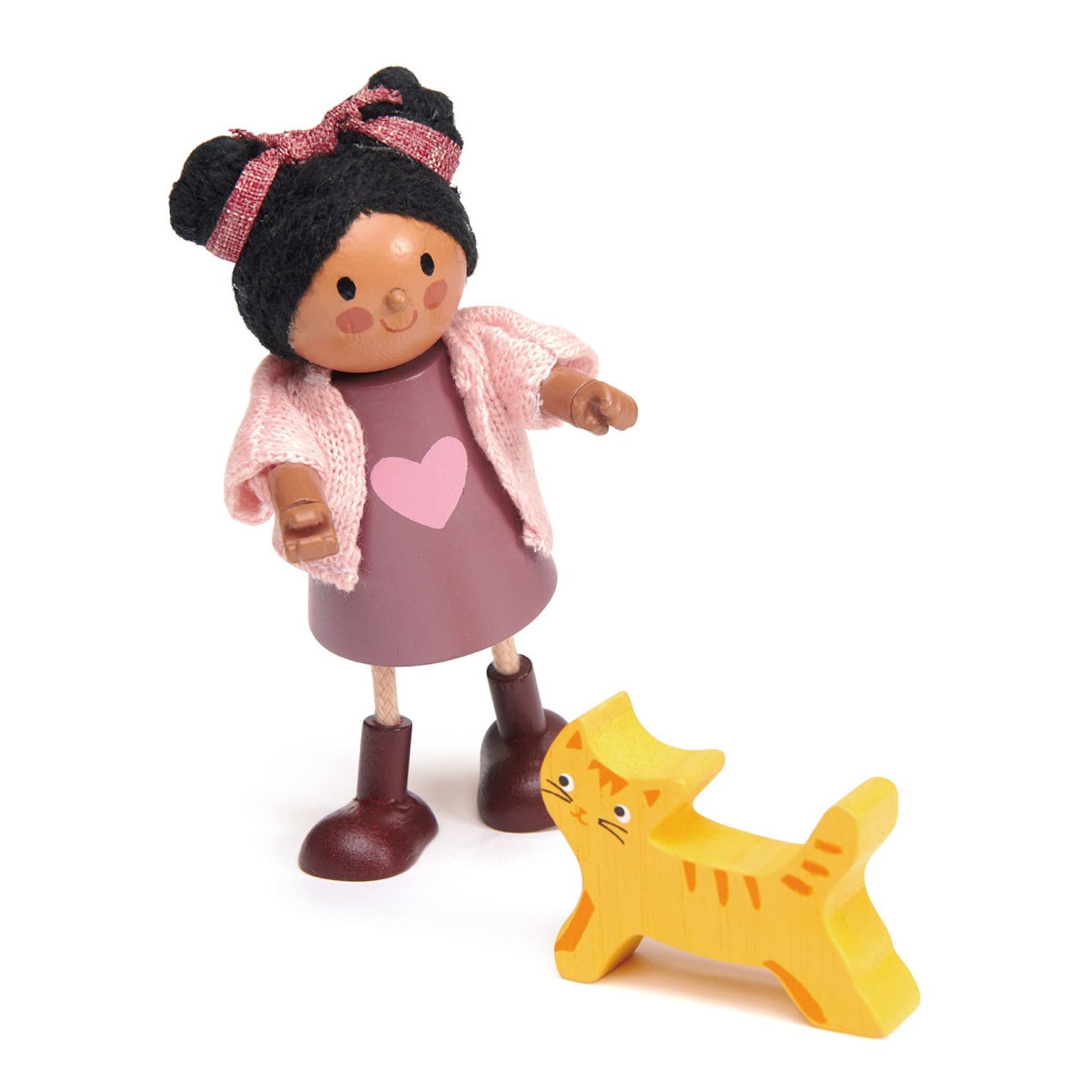 Tender Leaf Wooden Doll -Ayana & her cat